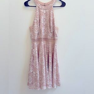 Gorgeous Pink & White Halter Dress